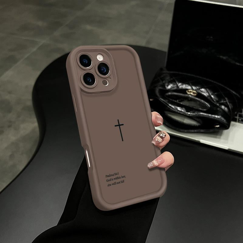 Sleek Shockproof Biblical Cross Phone Case for iPhone 17 Pro Max, 16 Pro Max, 15 Pro, 14, 13, 12, and 11 - Lightweight and Drop-Proof Protection