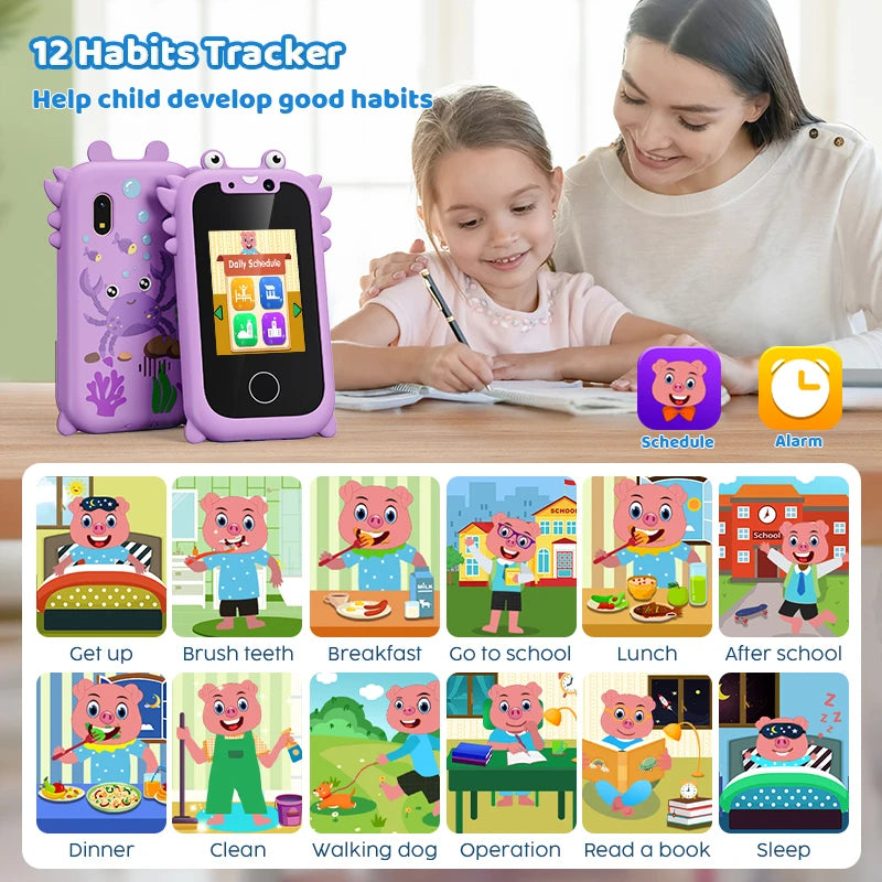 Discover the Fun of Learning with the Kids Smart Phone Educational Toy - A Musical Player with Dual Camera and Touchscreen!