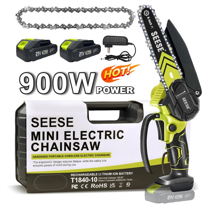 SEESE Brushless Mini Chainsaw - Your Ultimate Portable Electric Saw for Effortless Wood Cutting, Pruning, and Gardening - Perfect for Camping and Ideal Gift for Seniors and Women This Holiday Season