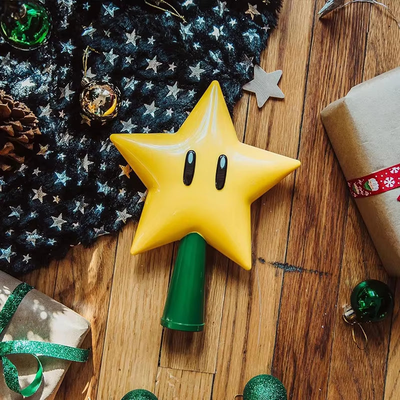 20CM Super Star Light Figure Handheld Christmas Tree Topper Decoration Star Pendant Peak Xmas Tree Top Desk Lamp for Gifts