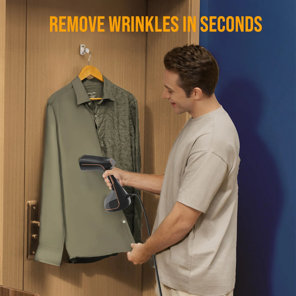 Effortless Wrinkle Removal with the LOHEER 1200W Portable Clothes Steamer - Perfect for Home and Travel!