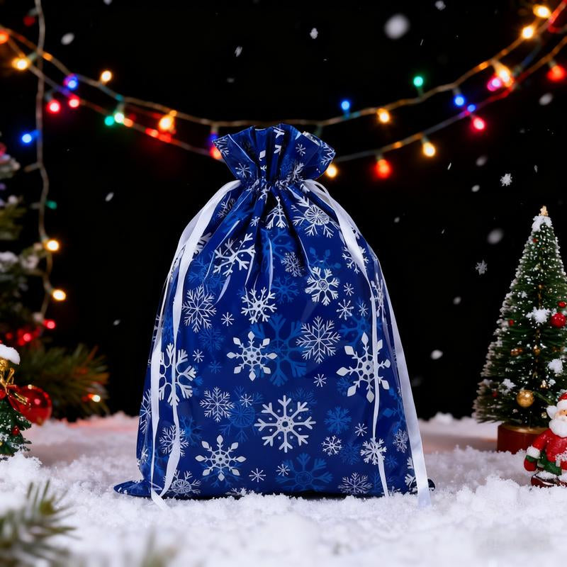 Delightful 52-Piece Christmas Drawstring Gift Bags Set with Tags – Reusable Holiday Wrapping in 20 Festive Designs for Every Occasion