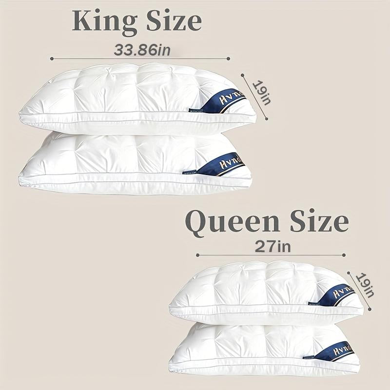 Hotel Collection Down Alternative Gusseted Bed Pillows - Soft and Fluffy Support for Back, Stomach, and Side Sleepers in Pink, Gray, and White