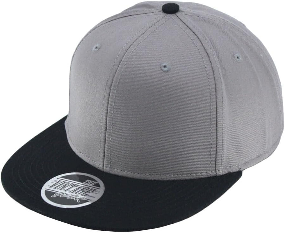 Classic Plain Cotton Twill Adjustable Flat Bill Snapback Caps