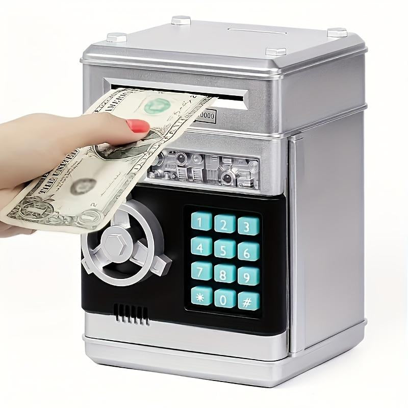 Electronic Piggy Bank with 4-Digit Password Lock - Secure Coin Savings Box and Automatic Banknote Suction for Children Aged 3-12 - Ideal Gift for Birthdays and New Year Celebrations, Functions as a Toy or Game