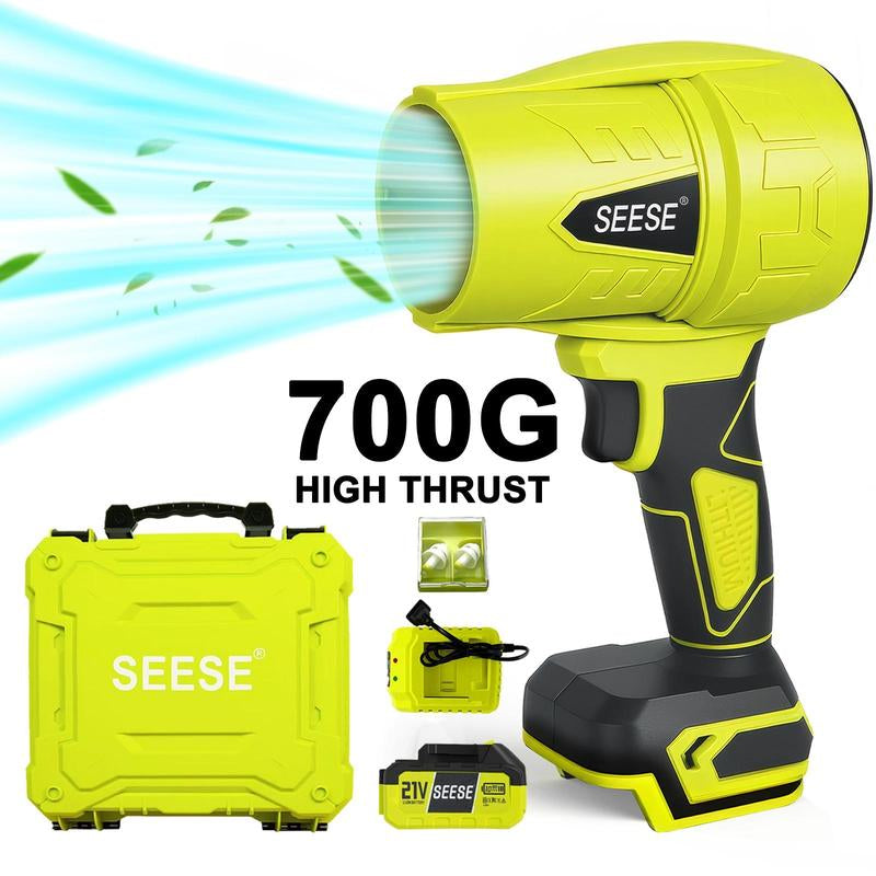 SEESE Turbo Jet Blower - High-Performance Cordless Handheld Blower for Snow and Leaves, Lightweight Design for Effortless Operation, Ideal for Automotive Drying and Gift Giving
