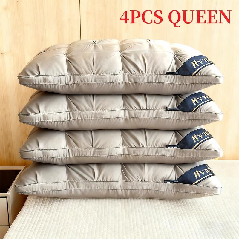 Hotel Collection Down Alternative Gusseted Bed Pillows - Soft and Fluffy Support for Back, Stomach, and Side Sleepers in Pink, Gray, and White