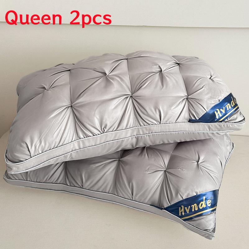 Hotel Collection Down Alternative Gusseted Bed Pillows - Soft and Fluffy Support for Back, Stomach, and Side Sleepers in Pink, Gray, and White