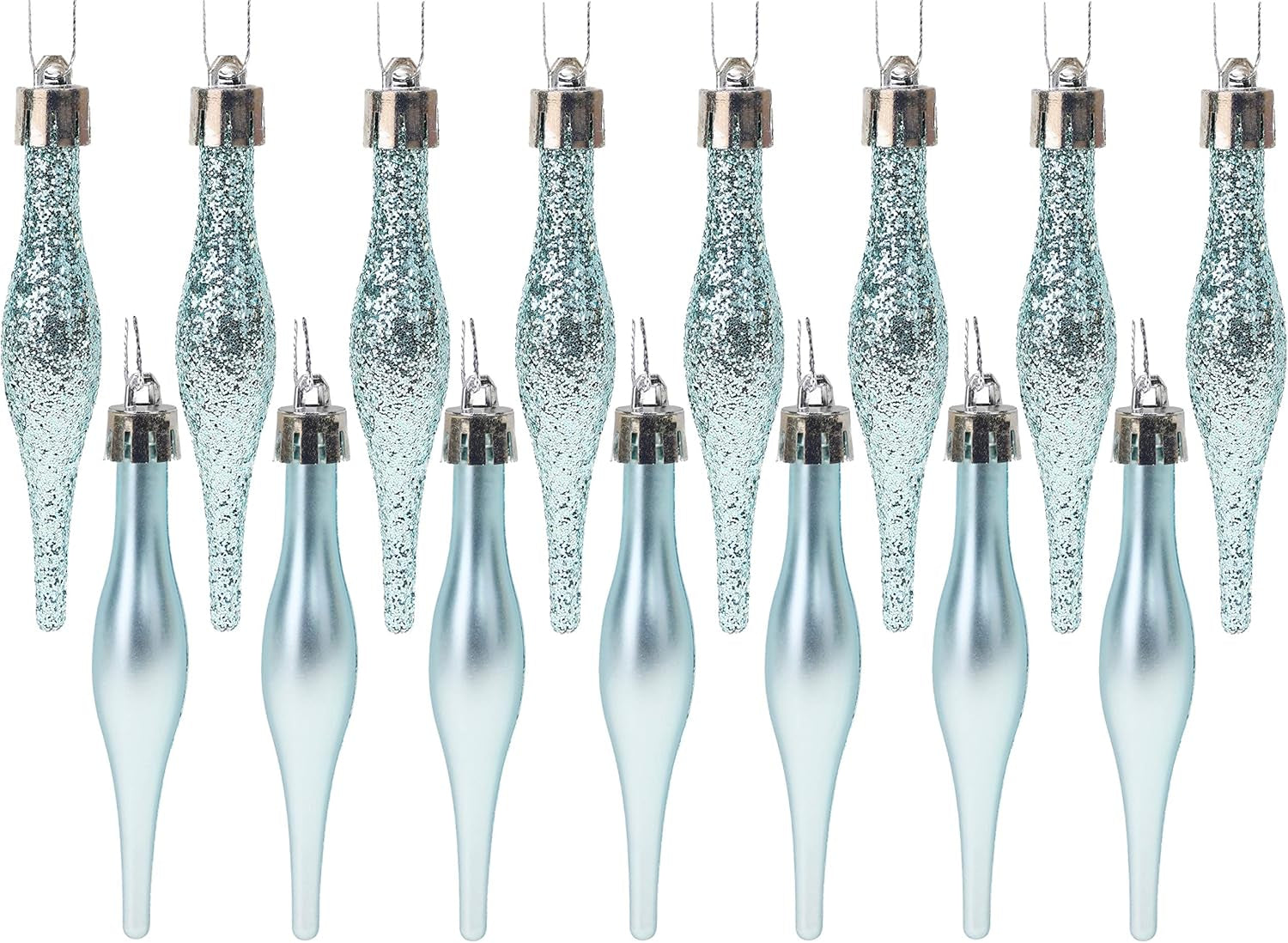 ® Set of 15 8.5cm Droplet Baubles - Matte and Glitter Finish - Rioja Red Christmas Ornaments