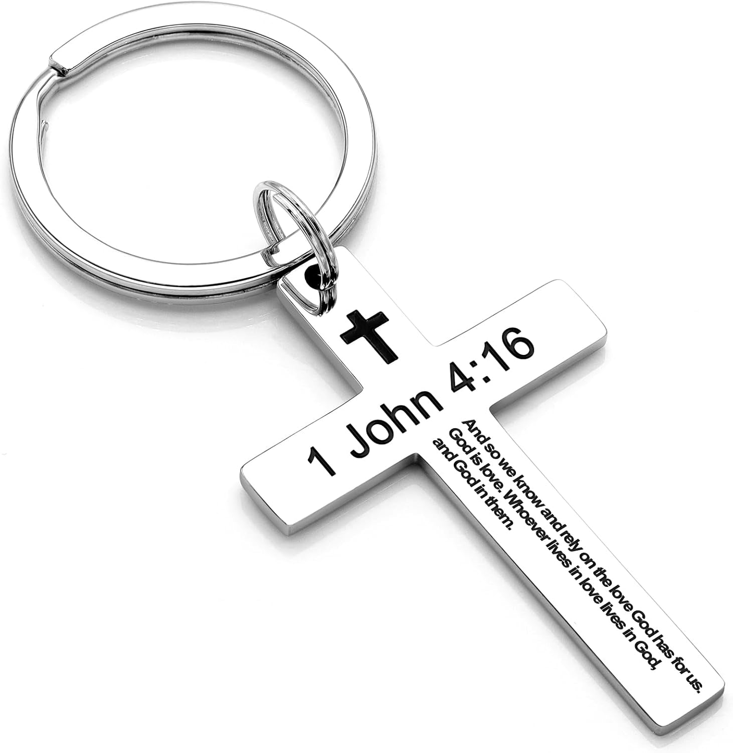 Inspiring Bible Verse Keychain - Elegant Christian Cross Design for Women and Men - Perfect Religious Gift