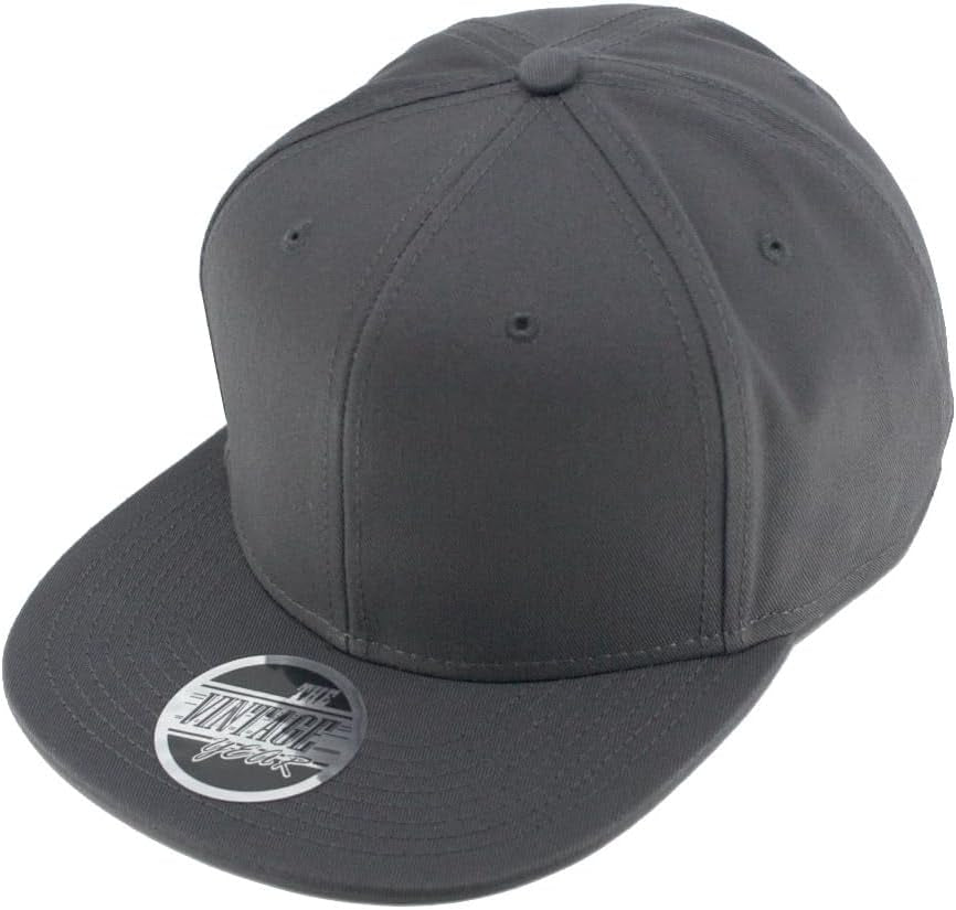 Classic Plain Cotton Twill Adjustable Flat Bill Snapback Caps
