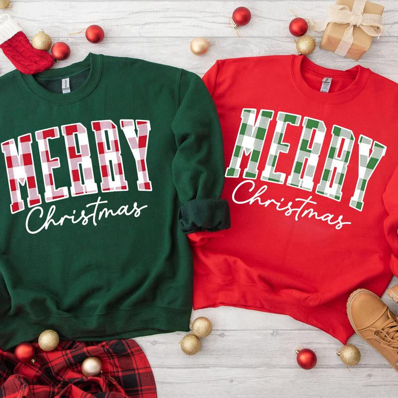 Cozy Up in Style: Christmas Buffalo Plaid Sweatshirt for Women - Perfect Festive Gift for Family Gatherings