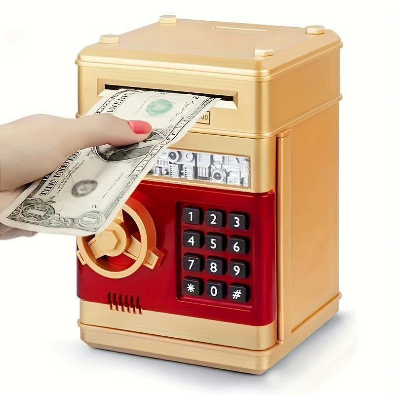 Electronic Piggy Bank with 4-Digit Password Lock - Secure Coin Savings Box and Automatic Banknote Suction for Children Aged 3-12 - Ideal Gift for Birthdays and New Year Celebrations, Functions as a Toy or Game