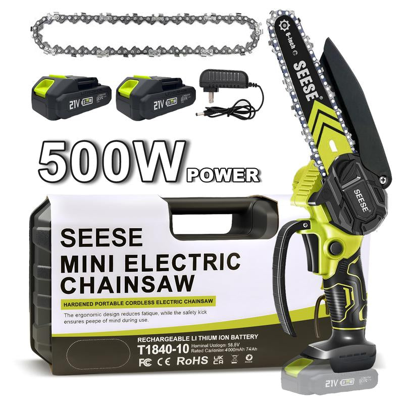 SEESE Brushless Mini Chainsaw - Your Ultimate Portable Electric Saw for Effortless Wood Cutting, Pruning, and Gardening - Perfect for Camping and Ideal Gift for Seniors and Women This Holiday Season