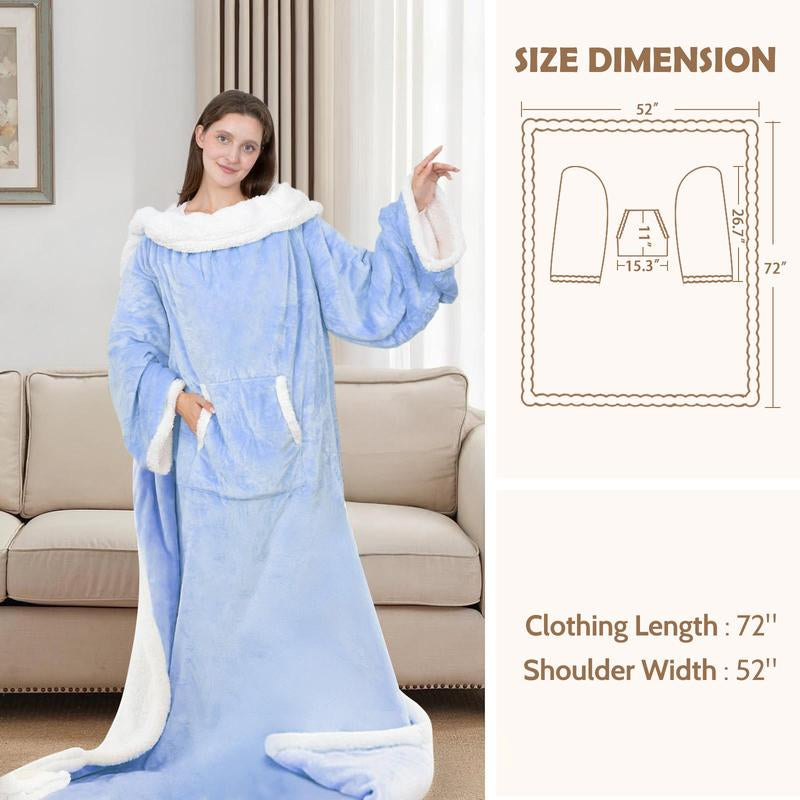 Stay Cozy All Winter Long with the Dailylife Wearable Electric Heated Blanket - Full Body Robe with Foot Pocket & Sleeves, 7 Heat Levels, Auto Shut-Off, and Machine Washable for Ultimate Comfort