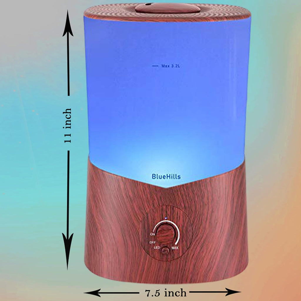 Premium 3000 ML Essential Oil Diffuser and Humidifier - 3 Liter Capacity Aromatherapy Diffuser for Large Rooms, Dark Wood Grain Finish