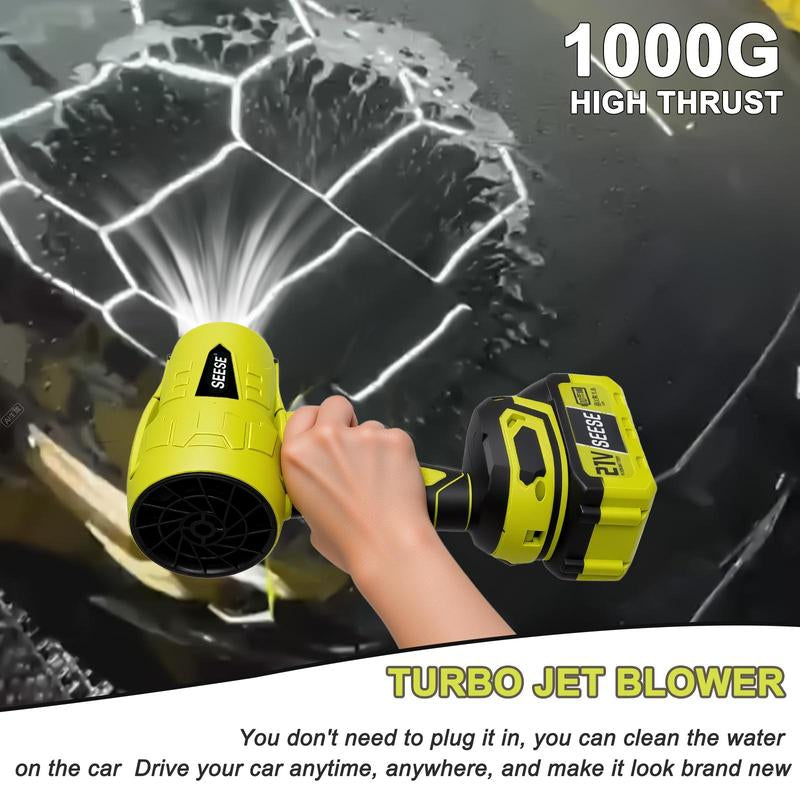 SEESE Turbo Jet Blower - High-Performance Cordless Handheld Blower for Snow and Leaves, Lightweight Design for Effortless Operation, Ideal for Automotive Drying and Gift Giving