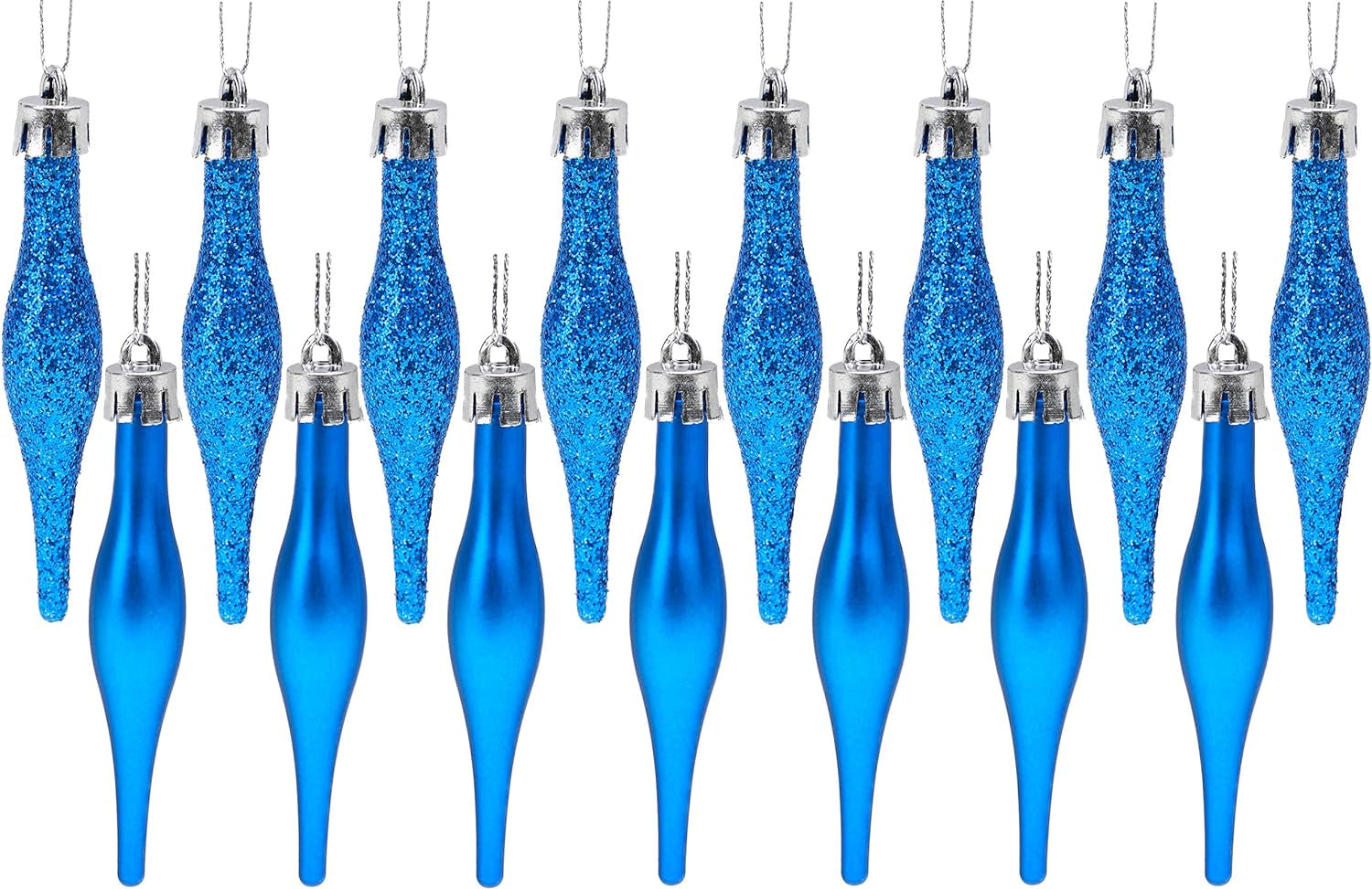 ® Set of 15 8.5cm Droplet Baubles - Matte and Glitter Finish - Rioja Red Christmas Ornaments