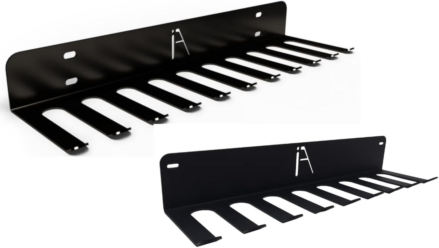 USA Omega Beast Heavy-Duty Gym Storage Rack with 11 Hooks - Wall Organizer for Resistance Bands, Jump Ropes, Barbells, Lifting Belts, and Cable Attachments