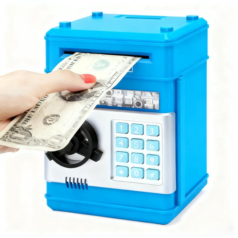 Electronic Piggy Bank with 4-Digit Password Lock - Secure Coin Savings Box and Automatic Banknote Suction for Children Aged 3-12 - Ideal Gift for Birthdays and New Year Celebrations, Functions as a Toy or Game