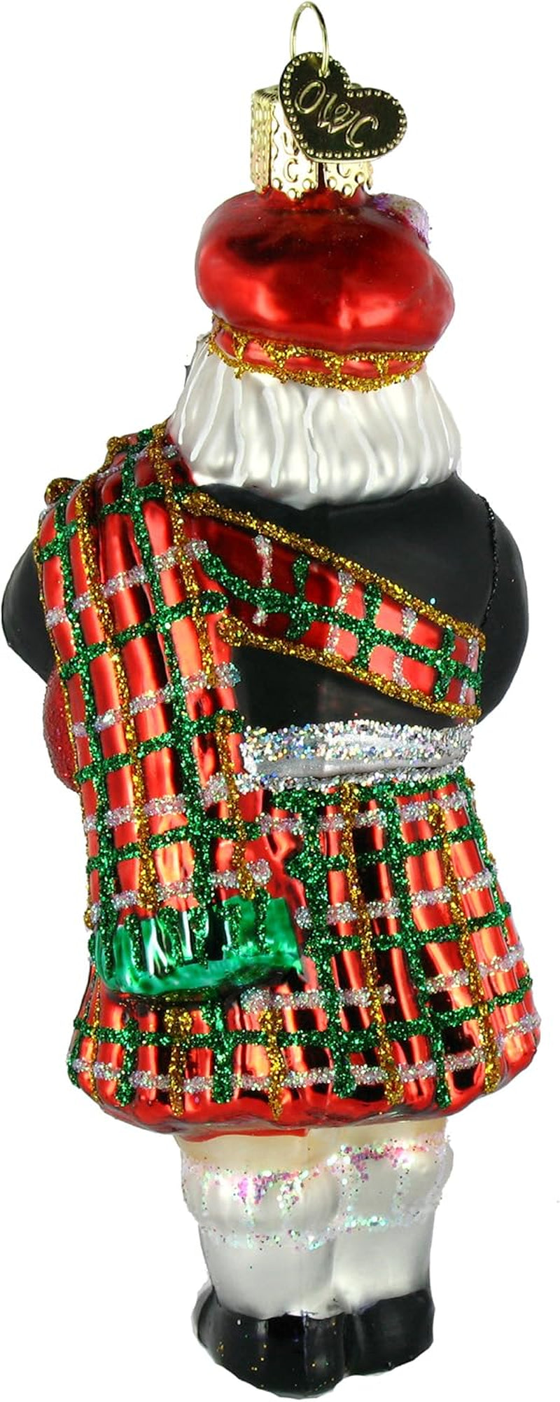 Highland Santa Glass Blown Ornament - 5 Inch Assortment of  Ornaments for Tree Decoration