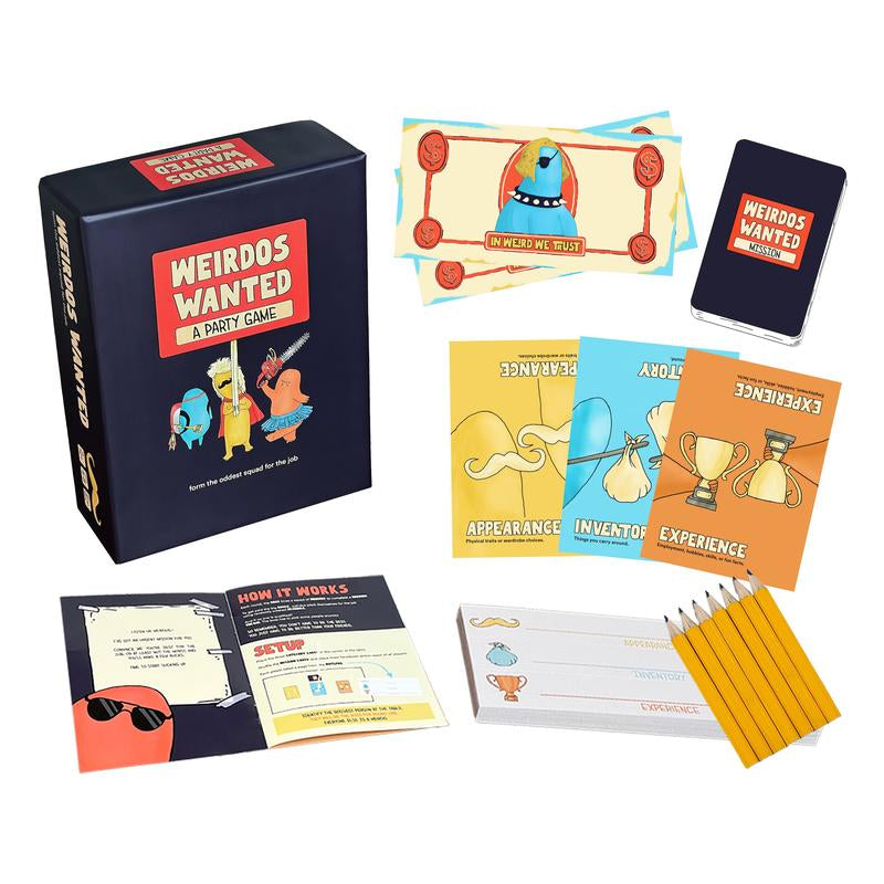 Weirdos Wanted: A Humorous Travel-Sized Party Game for 4-8 Players of All Ages