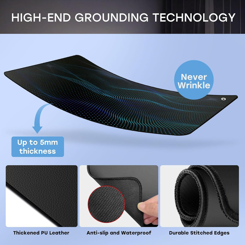 Grounding Mat Kit (2-Pack) - Includes Two 10" x 26.7" Grounding Mats, Grounding Adapter, Two 15-Foot Cords, and Two Grounding Wristbands for Enhanced Indoor Wellness and Full Body Balance
