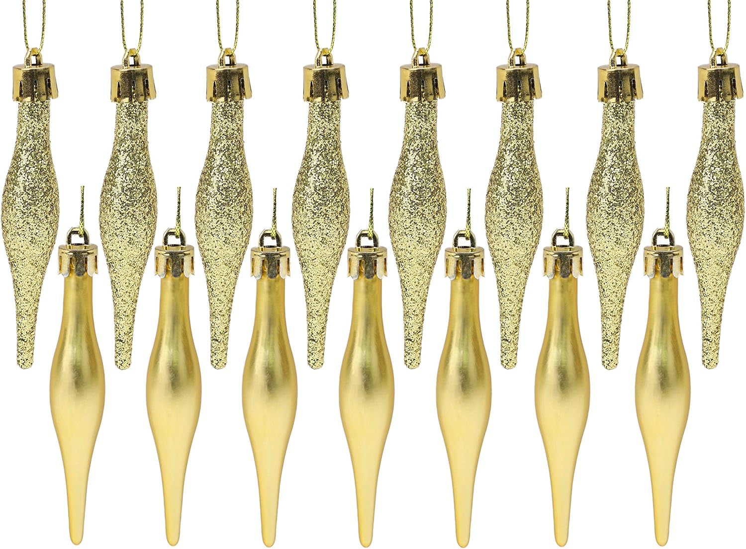 ® Set of 15 8.5cm Droplet Baubles - Matte and Glitter Finish - Rioja Red Christmas Ornaments