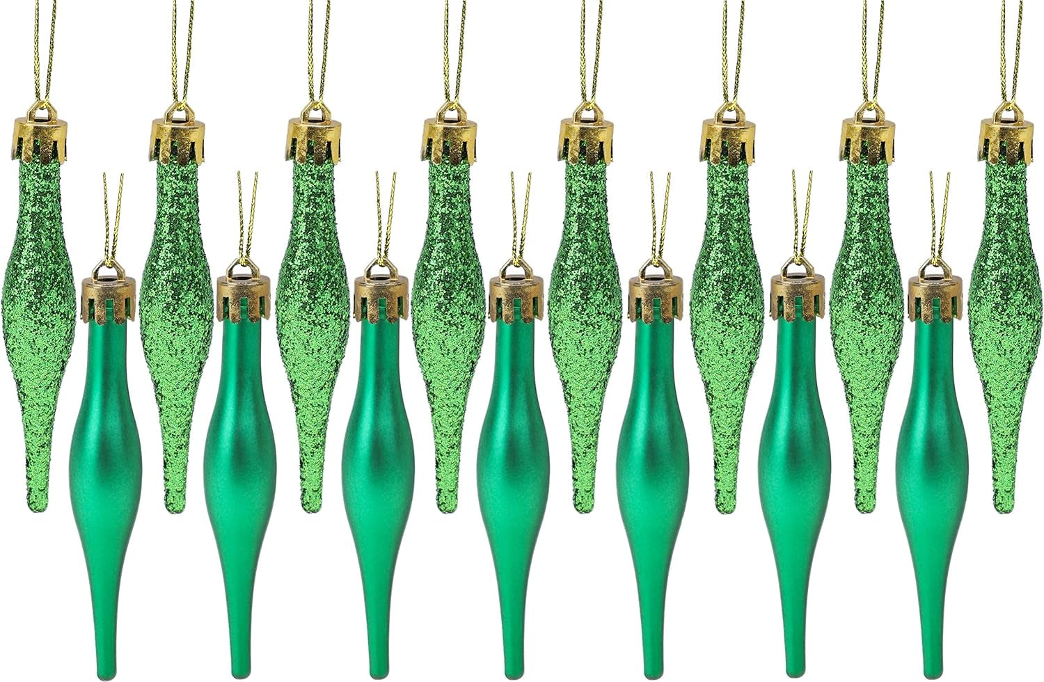 ® Set of 15 8.5cm Droplet Baubles - Matte and Glitter Finish - Rioja Red Christmas Ornaments