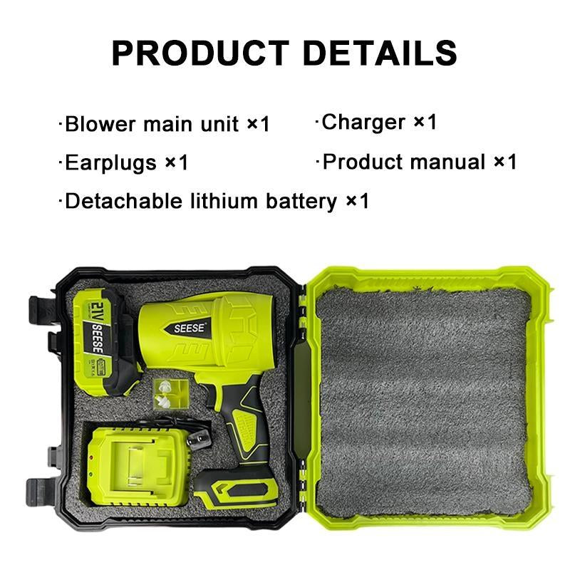 SEESE Turbo Jet Blower - High-Performance Cordless Handheld Blower for Snow and Leaves, Lightweight Design for Effortless Operation, Ideal for Automotive Drying and Gift Giving