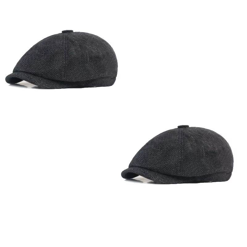 Winter Cotton Father Vintage Beret Hat Men Director Painter Hat Newsboy Cap Herringbone Octagonal Caps Petten Hot