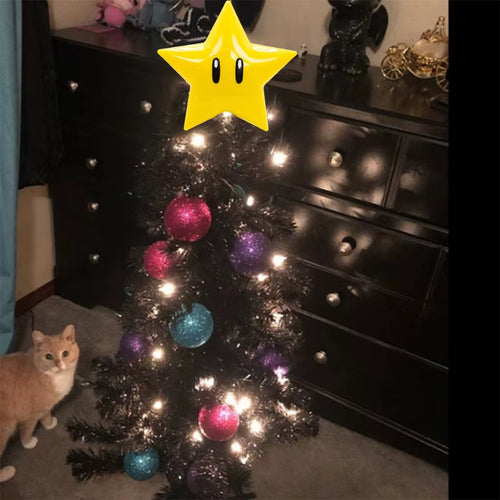 20CM Super Star Light Figure Handheld Christmas Tree Topper Decoration Star Pendant Peak Xmas Tree Top Desk Lamp for Gifts