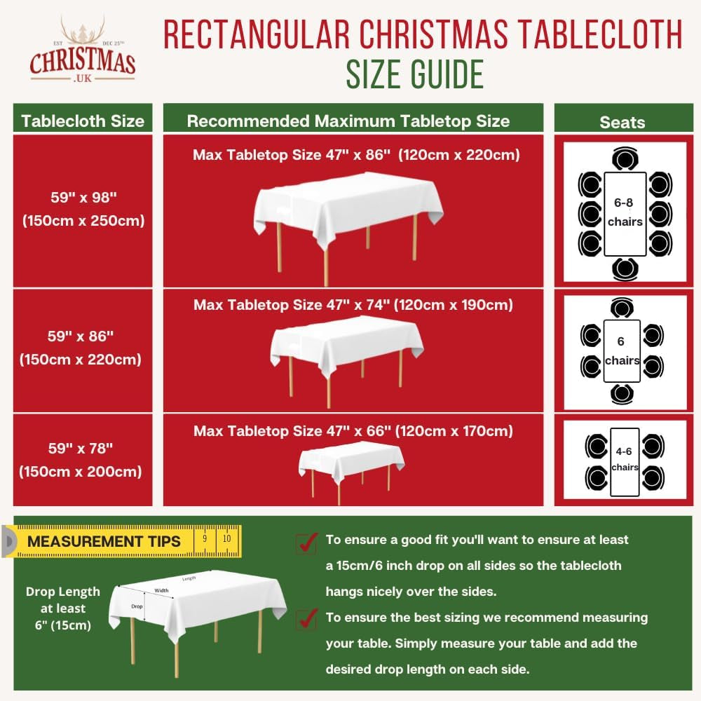 Traditional Christmas Tablecloth (59" x 86")