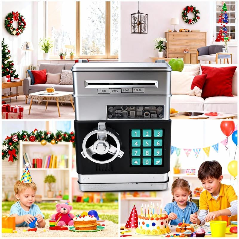 Electronic Piggy Bank with 4-Digit Password Lock - Secure Coin Savings Box and Automatic Banknote Suction for Children Aged 3-12 - Ideal Gift for Birthdays and New Year Celebrations, Functions as a Toy or Game