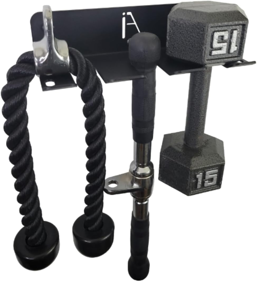 USA Omega Beast Heavy-Duty Gym Storage Rack with 11 Hooks - Wall Organizer for Resistance Bands, Jump Ropes, Barbells, Lifting Belts, and Cable Attachments