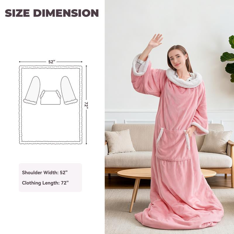 Experience Ultimate Comfort with the TEHANLD Electric Wearable Heated Blanket – Cozy Up with Foot Pockets, Sleeves, and 6 Heat Settings!