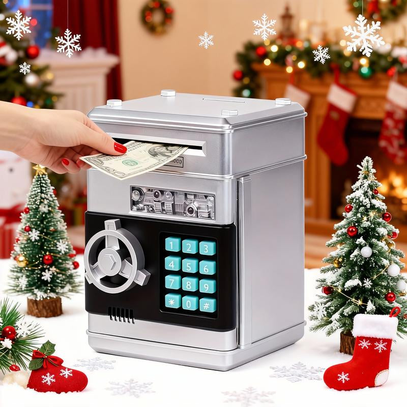 Electronic Piggy Bank with 4-Digit Password Lock - Secure Coin Savings Box and Automatic Banknote Suction for Children Aged 3-12 - Ideal Gift for Birthdays and New Year Celebrations, Functions as a Toy or Game