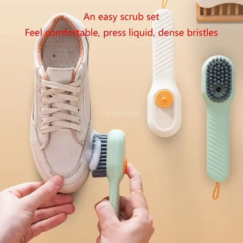 Ultimate Fashion Multifunctional Shoe Brush - Soft Bristles & Automatic Liquid Dispenser for Effortless Cleaning of Shoes and Household Items