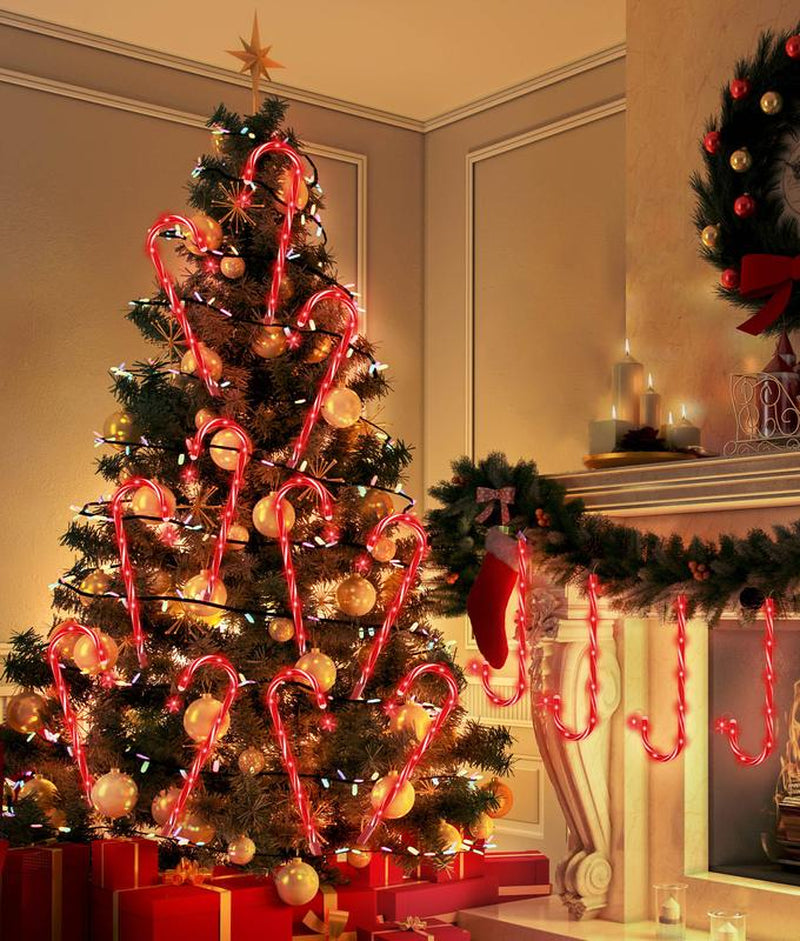 Illuminate Your Holidays with Stunning Christmas Solar Candy Cane Lights - 160 Vibrant Red LEDs, Dual Power Options, 8 Lighting Modes, and Waterproof Design for Indoor & Outdoor Festivities
