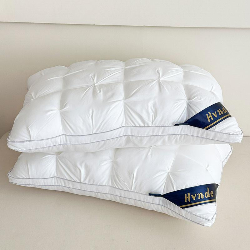 Hotel Collection Down Alternative Gusseted Bed Pillows - Soft and Fluffy Support for Back, Stomach, and Side Sleepers in Pink, Gray, and White
