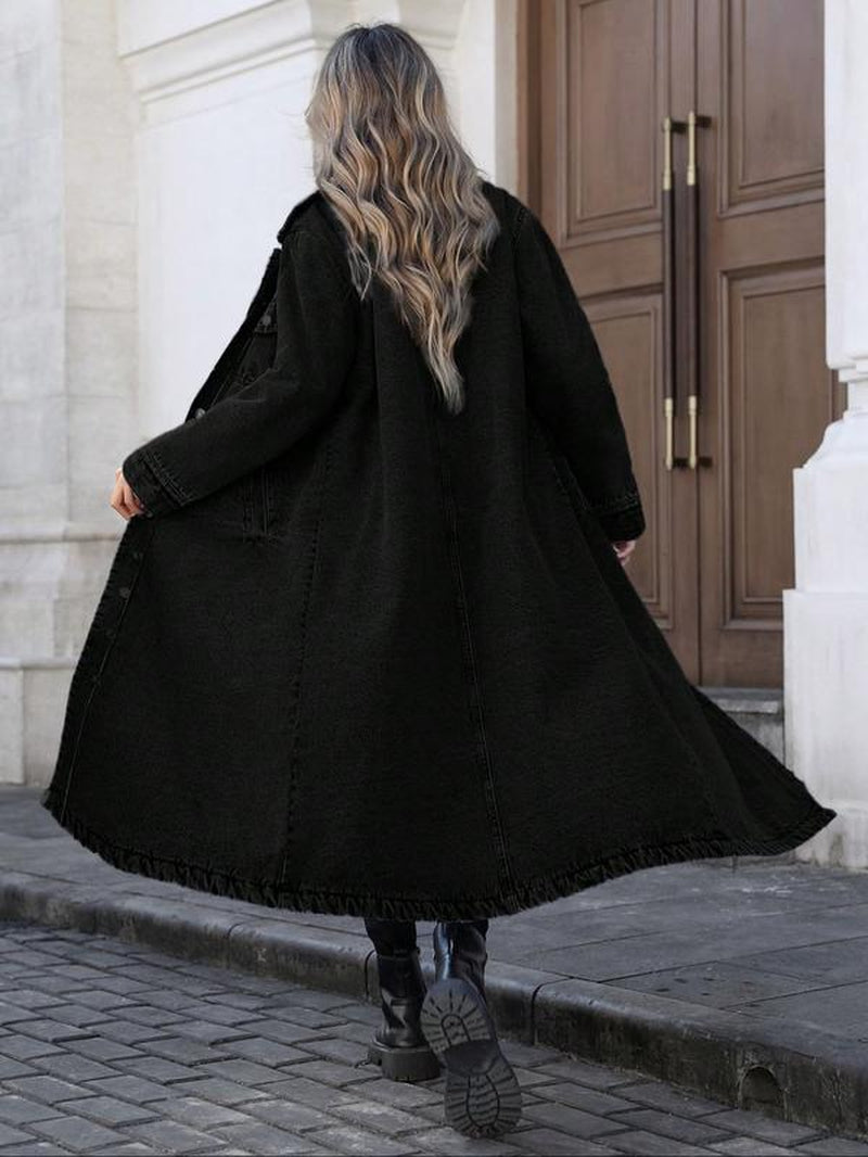 Elevate Your Style with Our Women's Elegant Button-Front Denim Coat - Perfect for Spring & Fall Days!