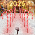 Illuminate Your Holidays with Stunning Christmas Solar Candy Cane Lights - 160 Vibrant Red LEDs, Dual Power Options, 8 Lighting Modes, and Waterproof Design for Indoor & Outdoor Festivities