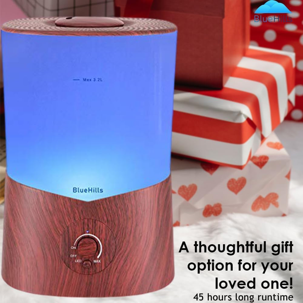 Premium 3000 ML Essential Oil Diffuser and Humidifier - 3 Liter Capacity Aromatherapy Diffuser for Large Rooms, Dark Wood Grain Finish