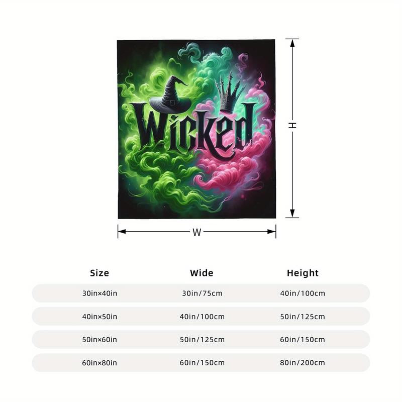 Enchanting Anime-Inspired Flannel Blanket - Cozy Witch Hat & Crown Design for All-Season Comfort in Your Living Room, Office, and On-the-Go