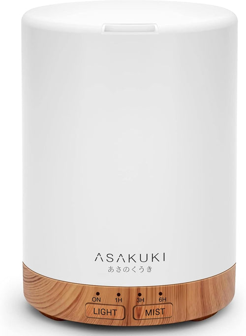300ML Essential Oil Diffuser and Humidifier - Premium 5-in-1 Aroma Diffuser with 7 LED Color Options and Automatic Shut-Off Feature - Light Brown
