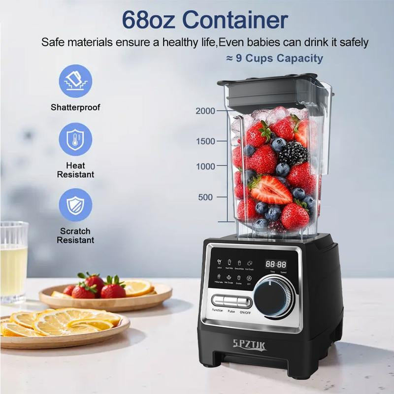 Professional Food Processor and Blender Combo, 2400W/1000W Power, 24000RPM, Includes 2 Containers for Ice, Grinding, Milkshakes, Slushies, Juices, and Shakes