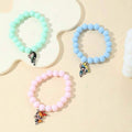 Powerpuff Girls 3-Piece Heart Beaded Bracelet Set Featuring Blossom, Bubbles, and Buttercup - Ideal for Valentine's Day and Mother's Day Gifts