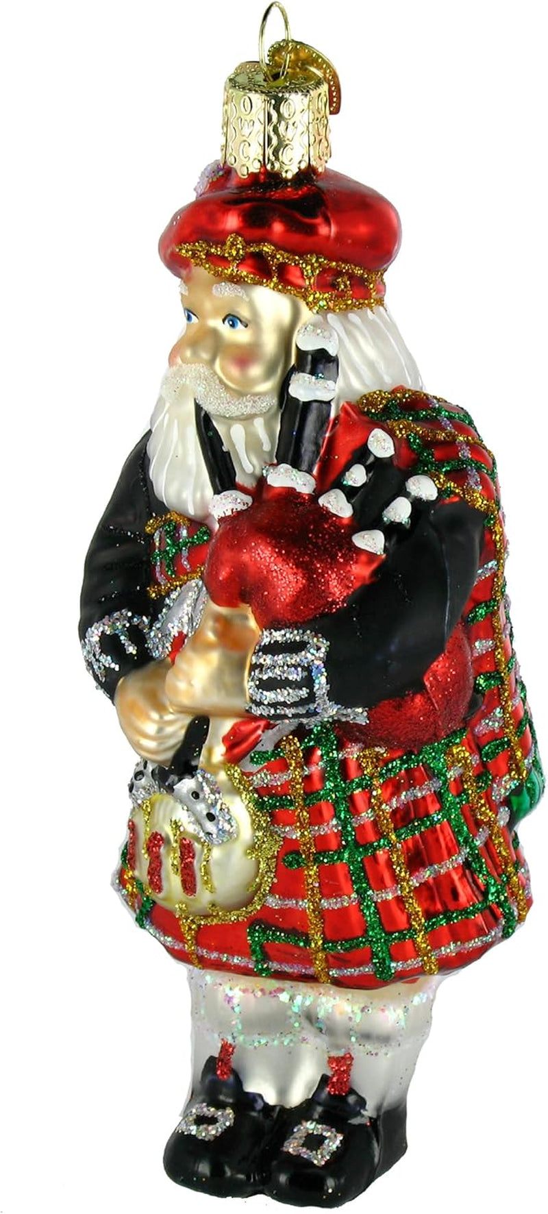 Highland Santa Glass Blown Ornament - 5 Inch Assortment of  Ornaments for Tree Decoration