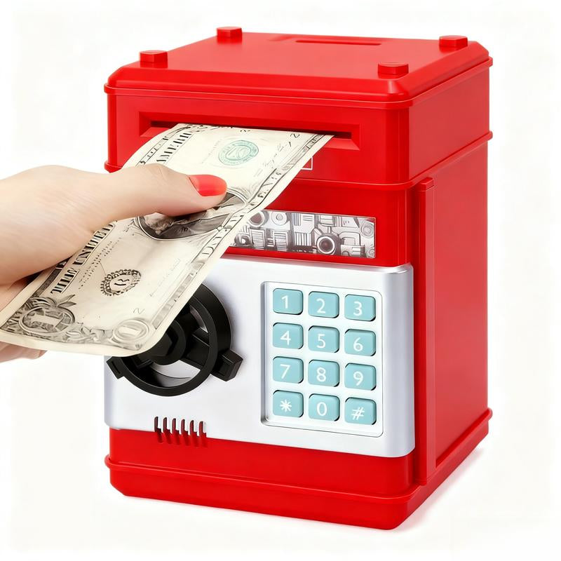 Electronic Piggy Bank with 4-Digit Password Lock - Secure Coin Savings Box and Automatic Banknote Suction for Children Aged 3-12 - Ideal Gift for Birthdays and New Year Celebrations, Functions as a Toy or Game
