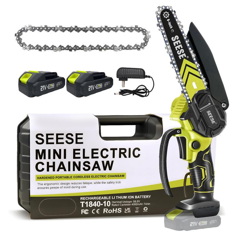 SEESE Brushless Mini Chainsaw - Your Ultimate Portable Electric Saw for Effortless Wood Cutting, Pruning, and Gardening - Perfect for Camping and Ideal Gift for Seniors and Women This Holiday Season